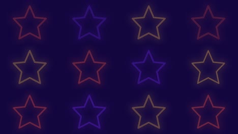 Pulsing-neon-stars-pattern-with-led-light-in-casino-style