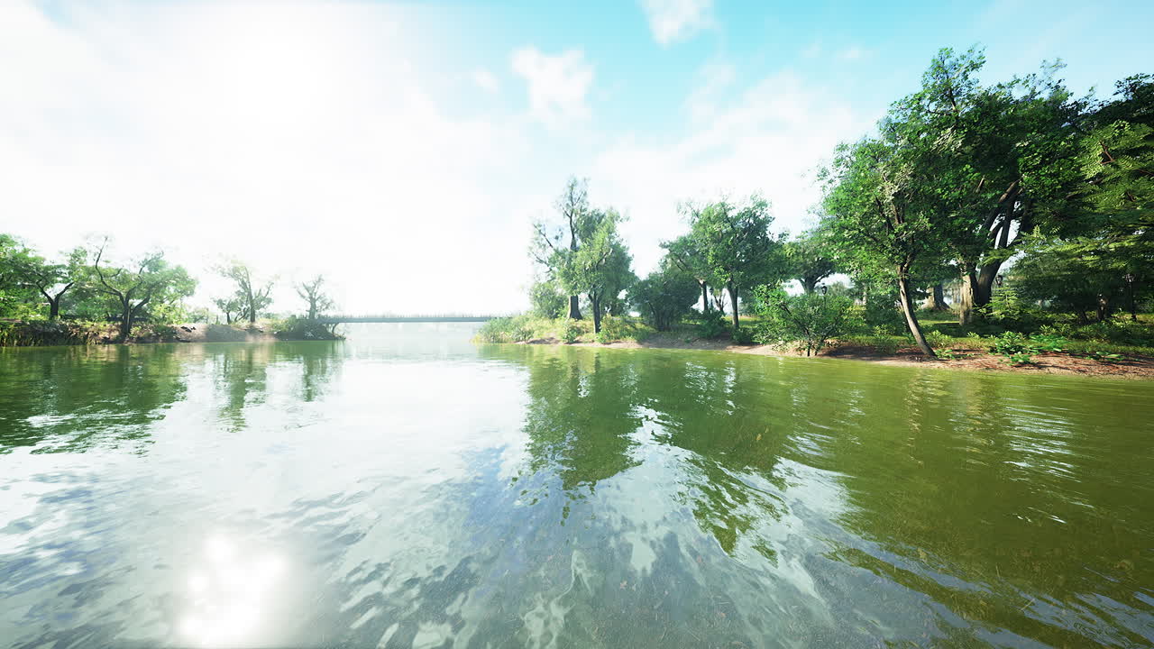 반사 된 아름다운 호수 정원