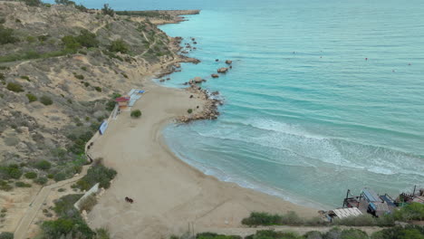 The-aerial-footage-present-diverse-views-of-Protaras-and-Konnos-Beach-in-Ayia-Napa,-Cyprus