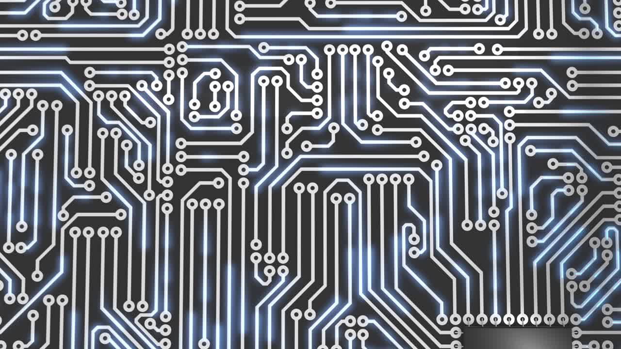bucle de placa de circuitos de computadora de color azul oscuro 4k