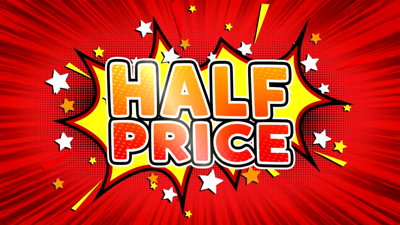 반값 단어 레트로 만화 버블 원활한 루프