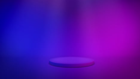 un pedestal o un podio colorido vacío con reflectores.