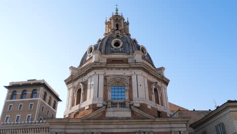 the dome of the chiesa santa maria di loreto ,rome, italy