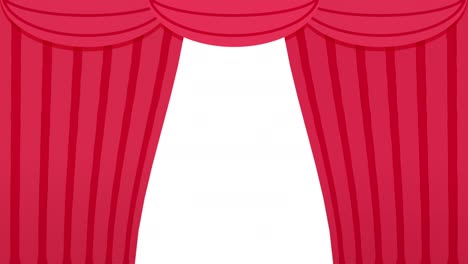 simple curtain closes and opens animation white background