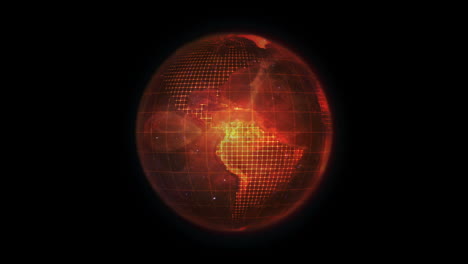 el globo terrestre naranja animado