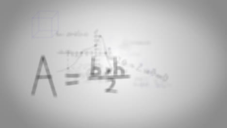 Digitale-Animation-Mathematischer-Gleichungen,-Die-Vor-Grauem-Hintergrund-Schweben