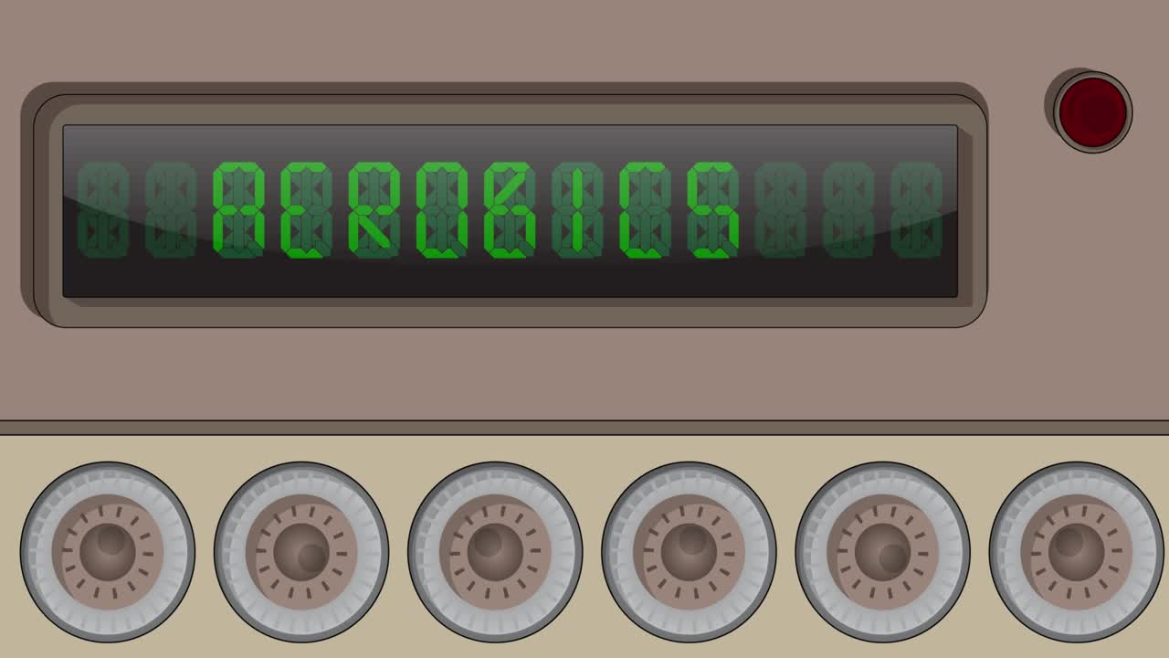 Aerobics text on a Digital Led Panel.