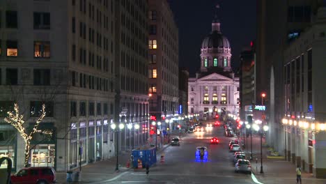 the indiana state capital building in indianapolis at night 1