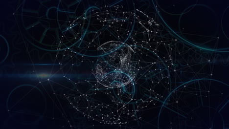 animación de globos con redes de conexiones