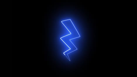 neon lightning symbol flickering loop