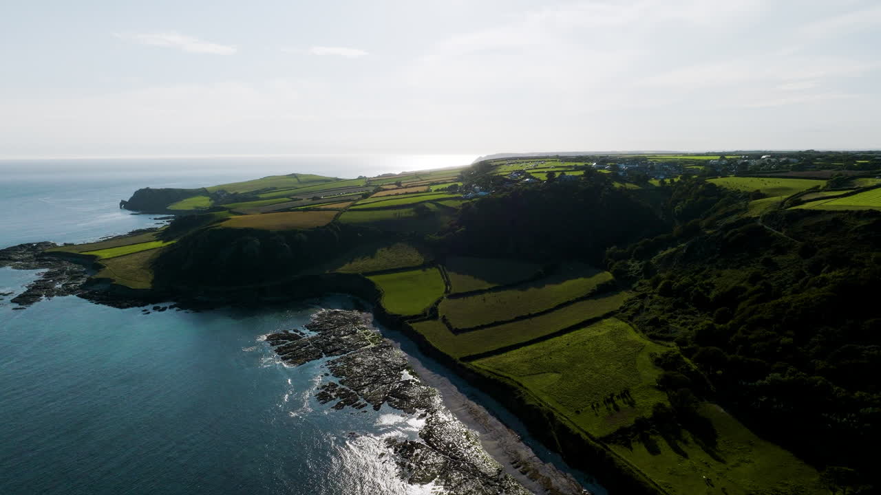 Coastal Landscape with Fields and Villages