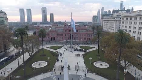 Aerial-Drone-Scene-of-May-Square-and-Casa-Rosada