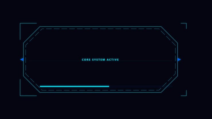 Futuristic Digital Interface Displaying System Status and Error Messages
