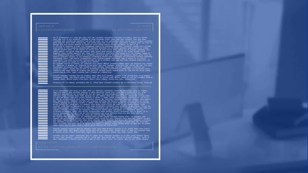 animación del procesamiento de datos a través de la computadora en una oficina vacía