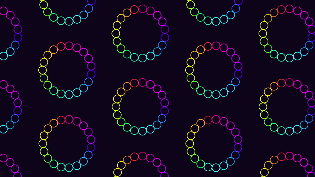 patrón circular de colores sobre un fondo negro