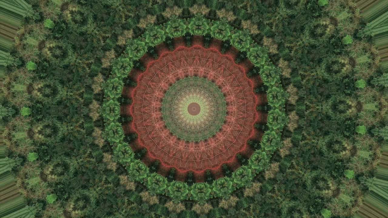 el bosque de kokan, vista de cerca del caleidoscopio