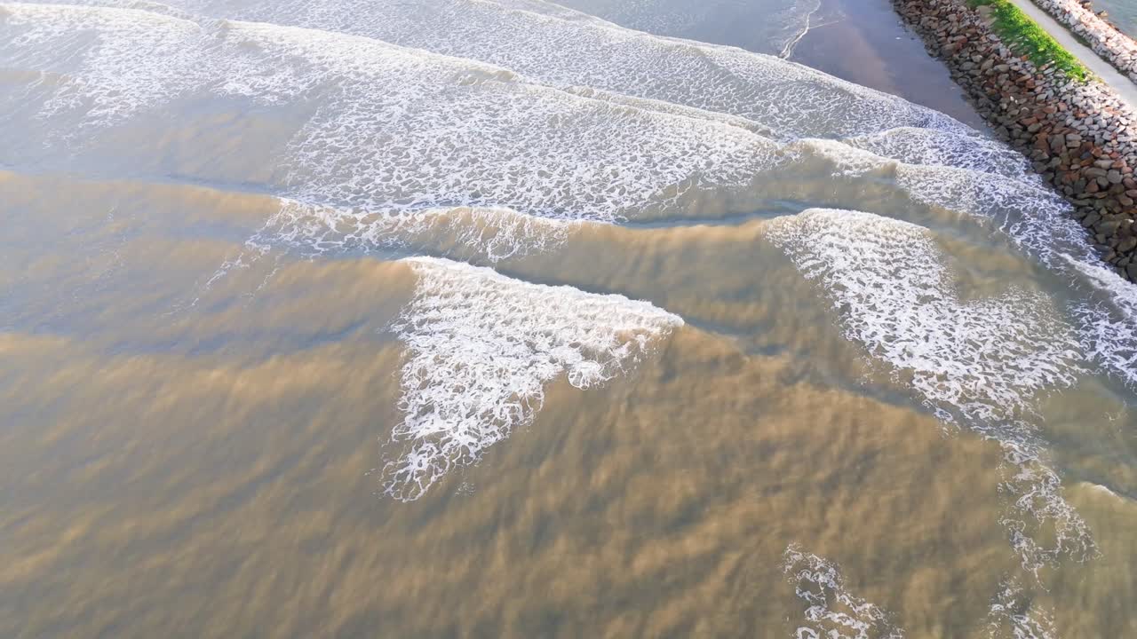 Aerial Shot of Vung Tau Beach in the Morning.
