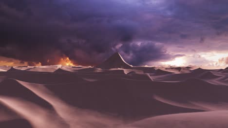 ufo over a desert pyramid landscape