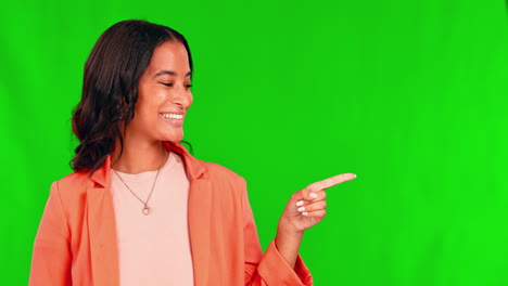 Business-woman-face,-green-screen