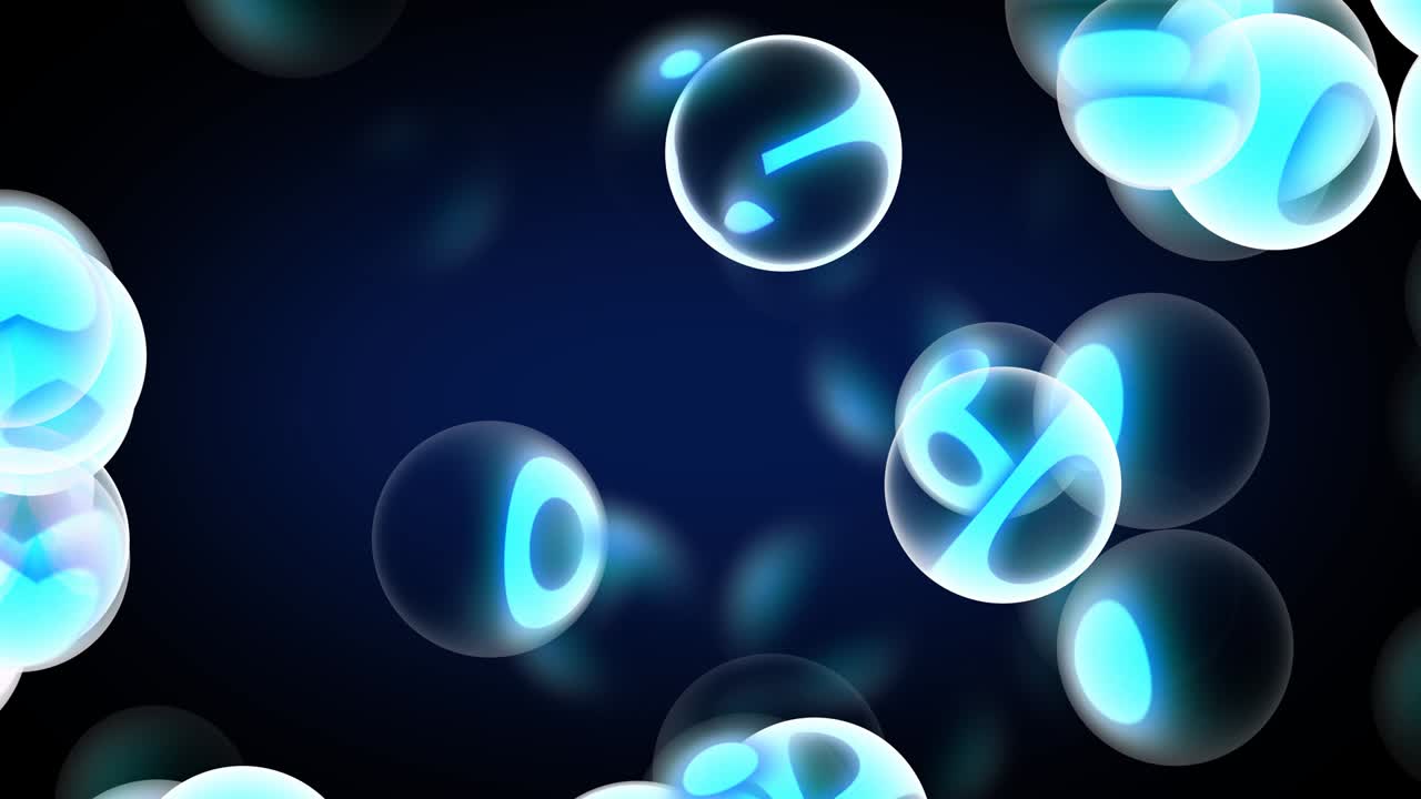 animación de burbujas coloridas de neón sobre el fondo de color azul en resolución uhd 4k.