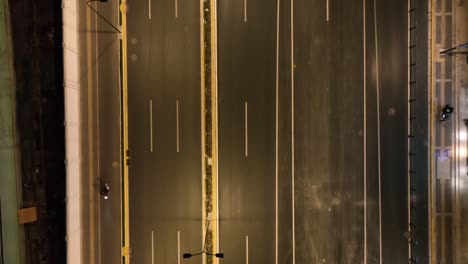 drone aerial view of city road in the night of shanghai china