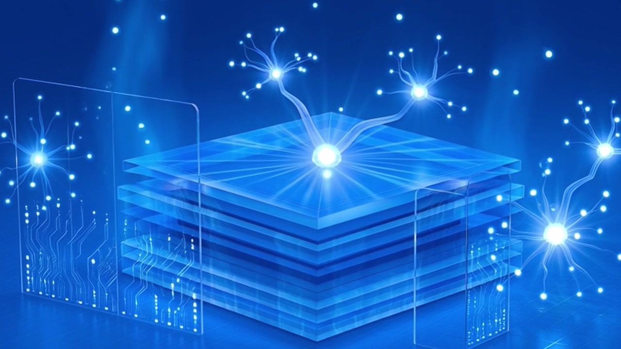 Chip processore digitale astratto con flusso di dati di rete neurale