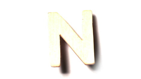 the letter n rising on white background