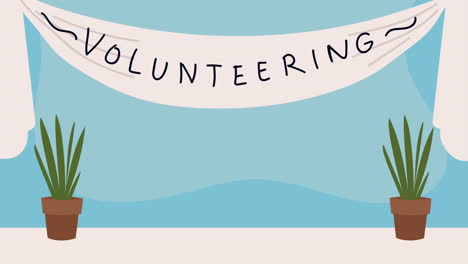 estandarte de un evento de voluntariado