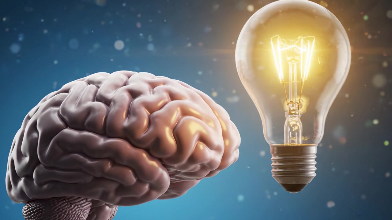 A Creative Visualization of Brain and Light Bulb Synergy: Exploring the Connection Between Intelligence and Innovation in a Stunning Graphic Design