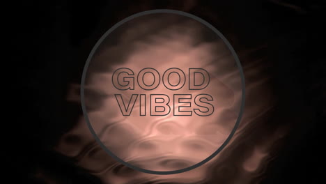 animación de buenas vibraciones texto sobre formas.