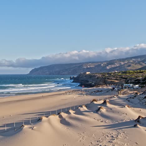 sand beach surrounded by cliffs, aerial paradisiac beach holidays concept