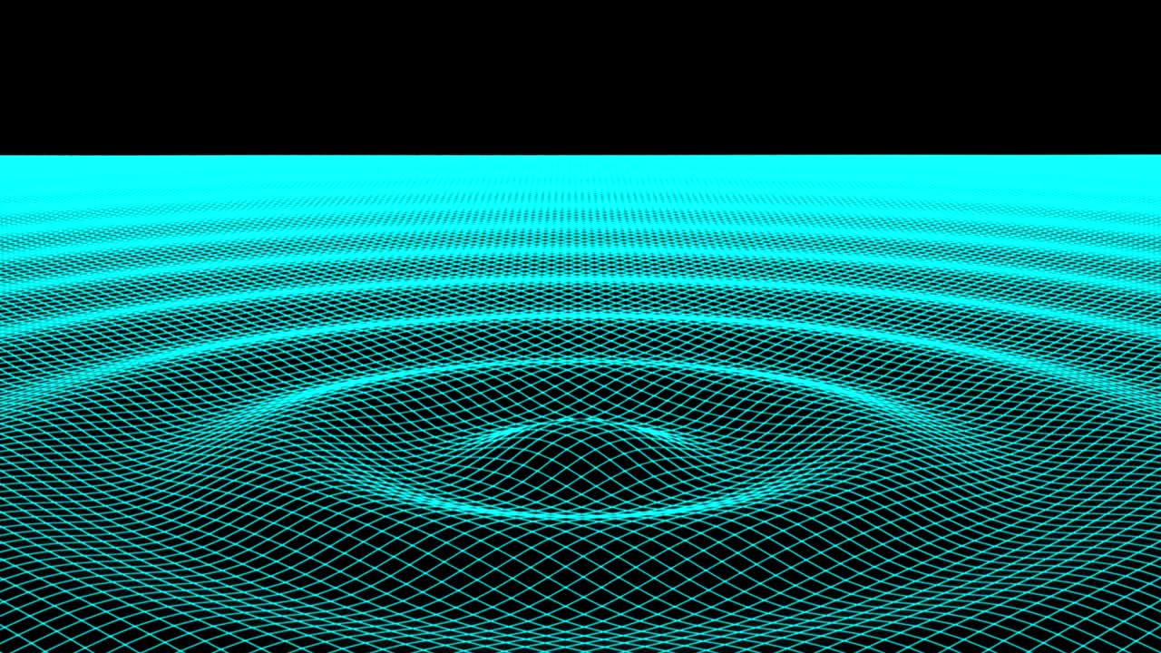 The grid of rippled surface. 3D Illustration.