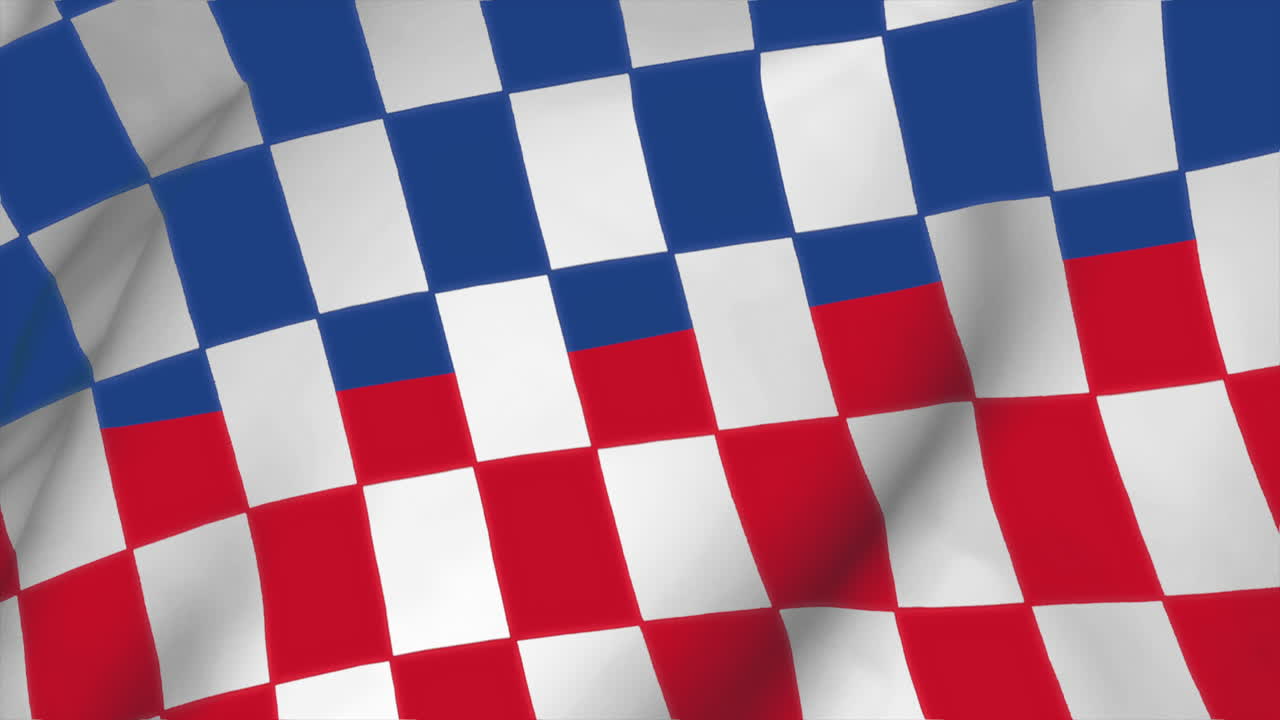 ondeando banderas raciales azules y rojas