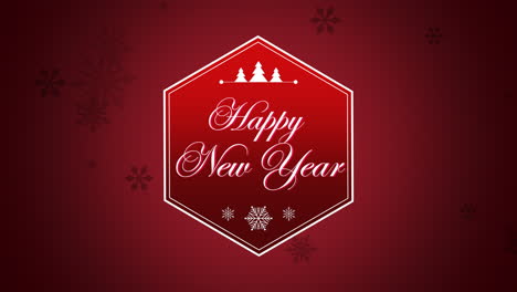 Feliz-Año-Nuevo-Con-Copos-De-Nieve-De-Otoño-En-Degradado-Rojo