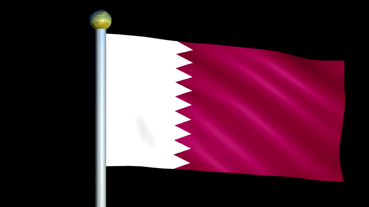 Grande bandiera animata in loop del Qatar