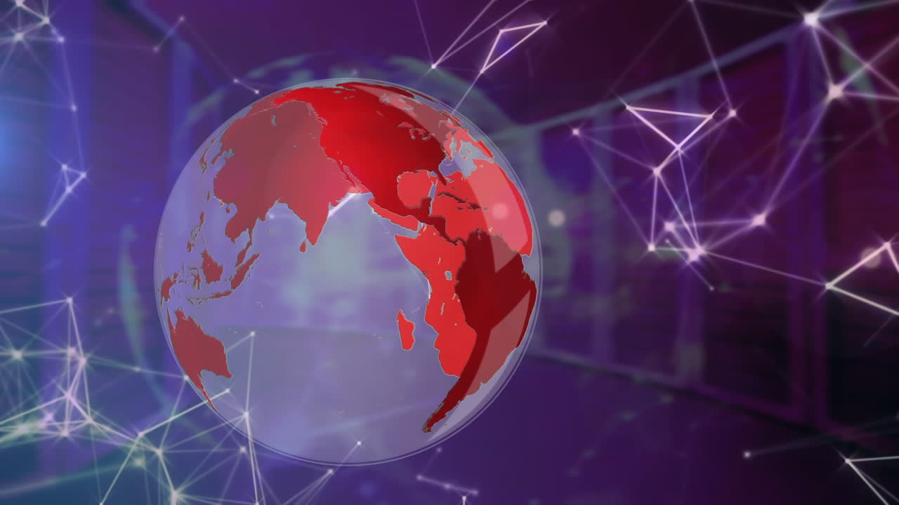 animación del globo girando sobre redes de conexiones
