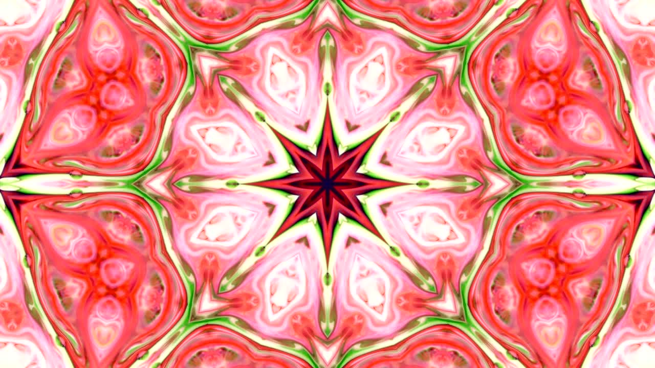 movimiento de caleidoscopio: círculos geométricos y formas de estrellas