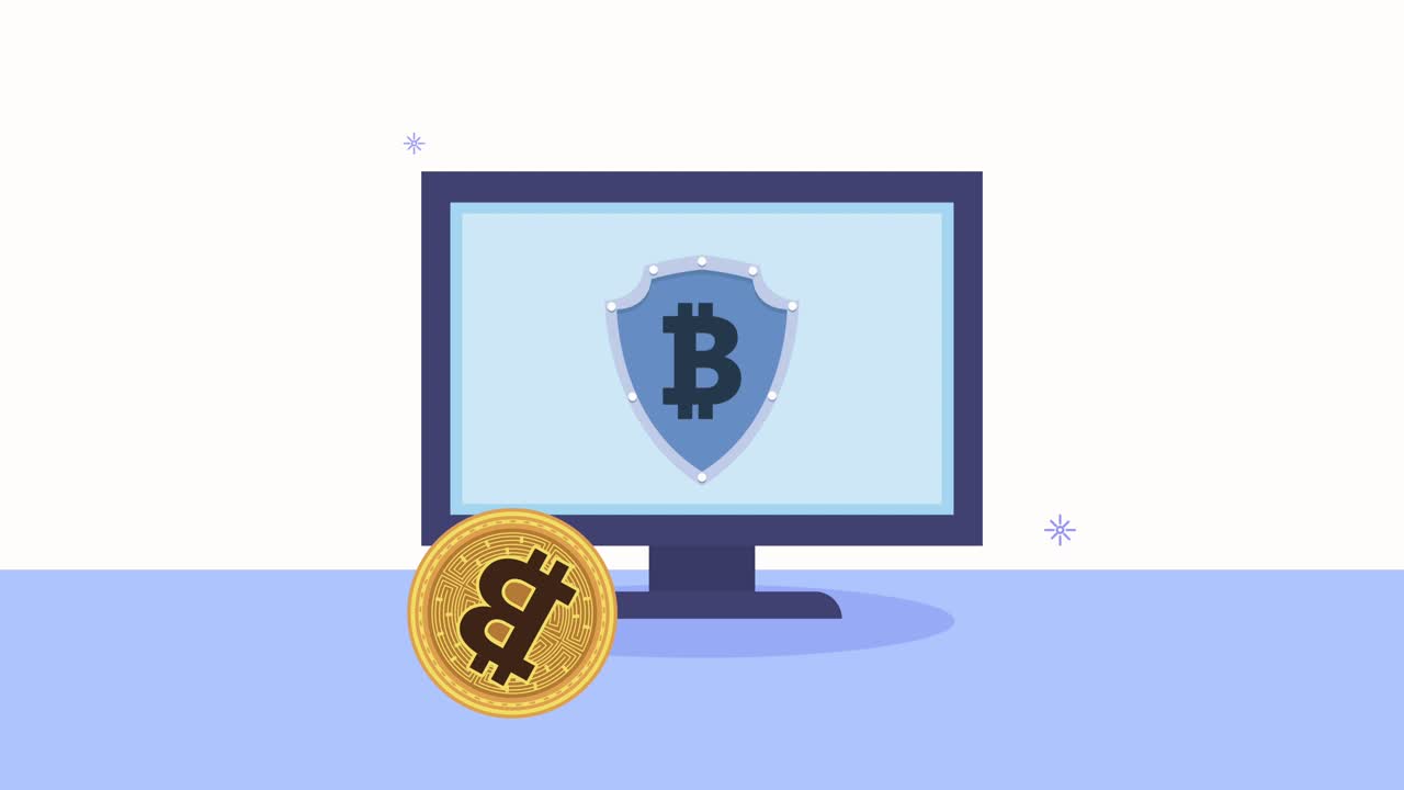 bitcoins con animación de criptomoneda de escritorio