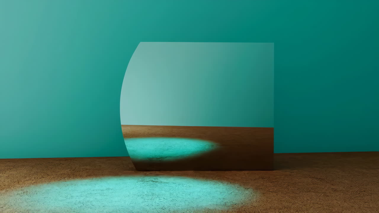 Abstract Geometric Composition with Teal Glow