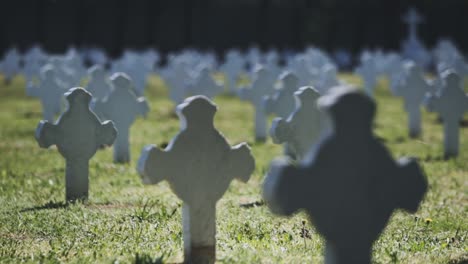 close-up standing footage with narrow focus range but wider angel of view from a lonely and abandoned burial place