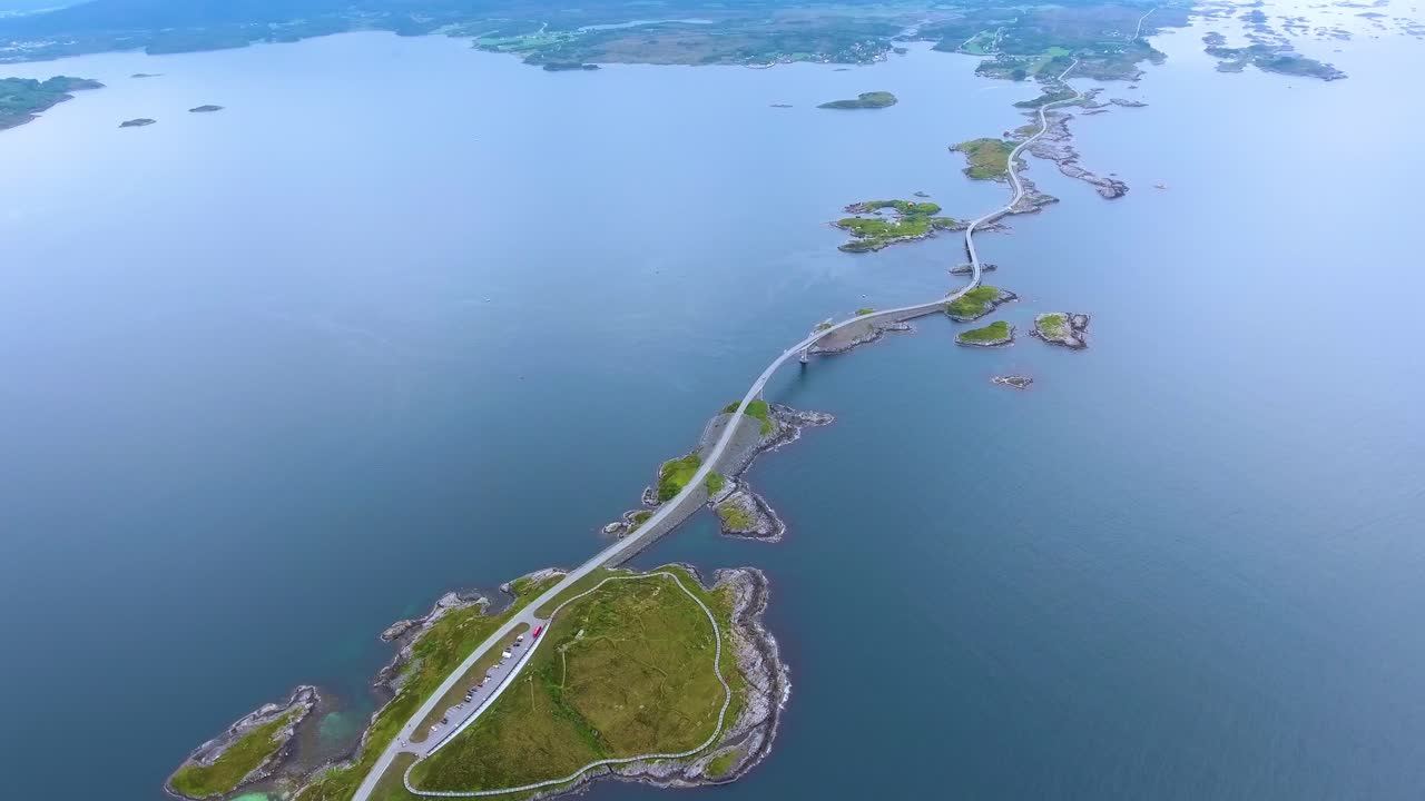 대서양 도로 항공 영상 노르웨이