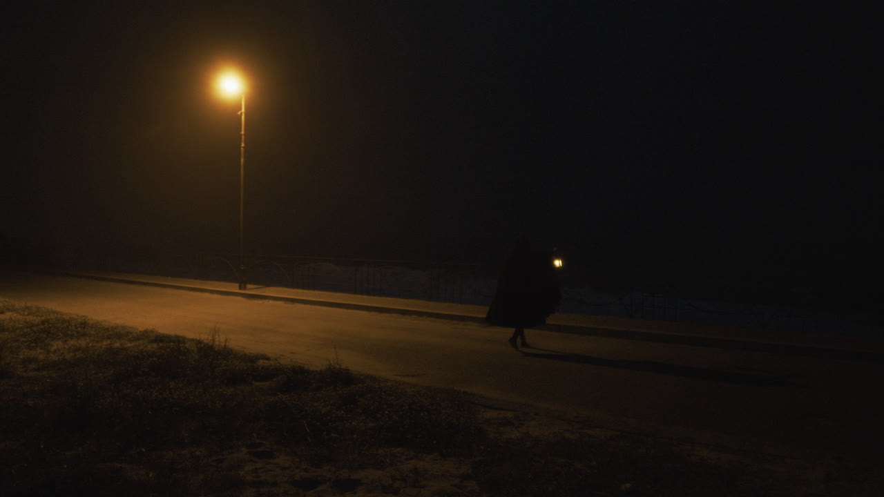 In a Dark Street A Serial Killer Looks For His Victims At Night Amid Terror