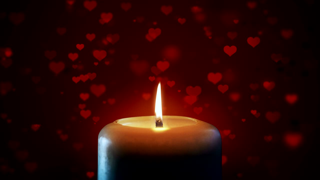 vela de corazones de fondo suave (con bucle) - video de stock