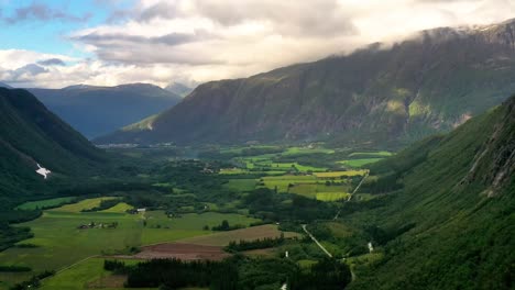 aerial footage beautiful nature norway.