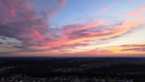 A-pan-from-a-drone-of-the-sunset-in-Clarksville-Tennessee