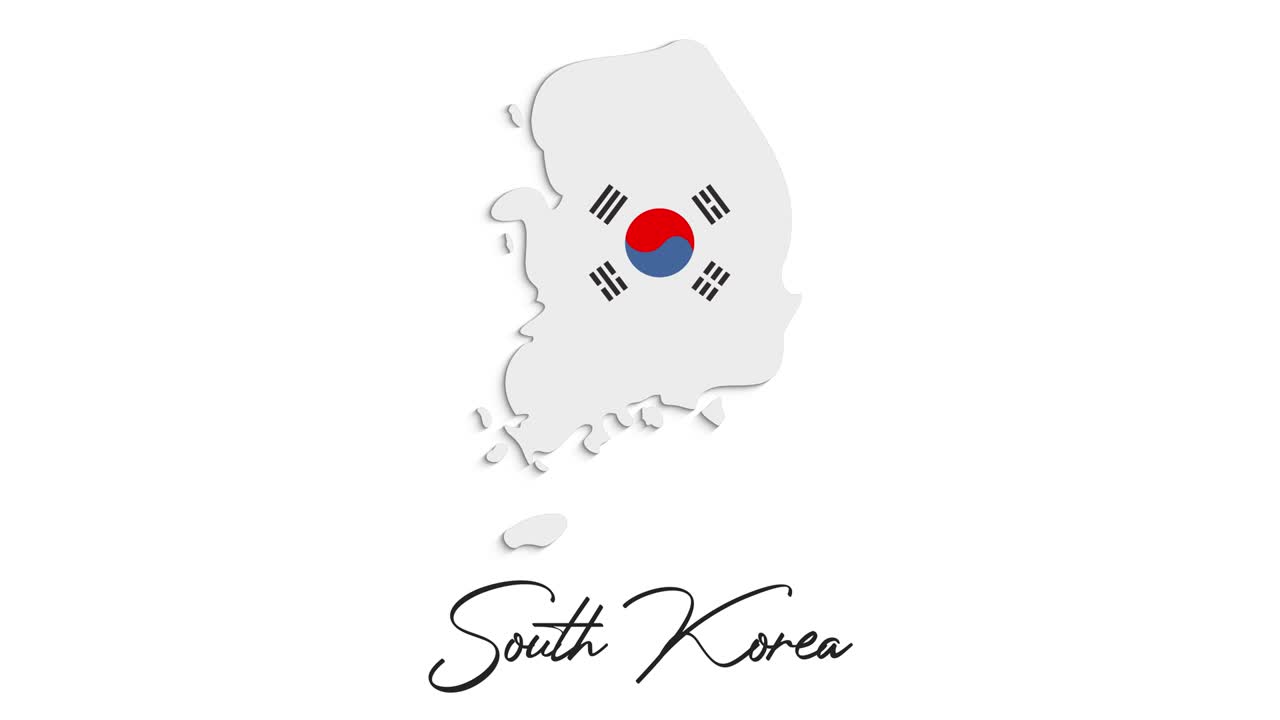 한국의 국기 - 다른 유형의 한국 국기. 모션 그래픽.