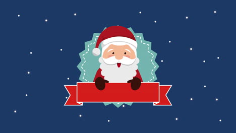 happy merry christmas card with santa claus head