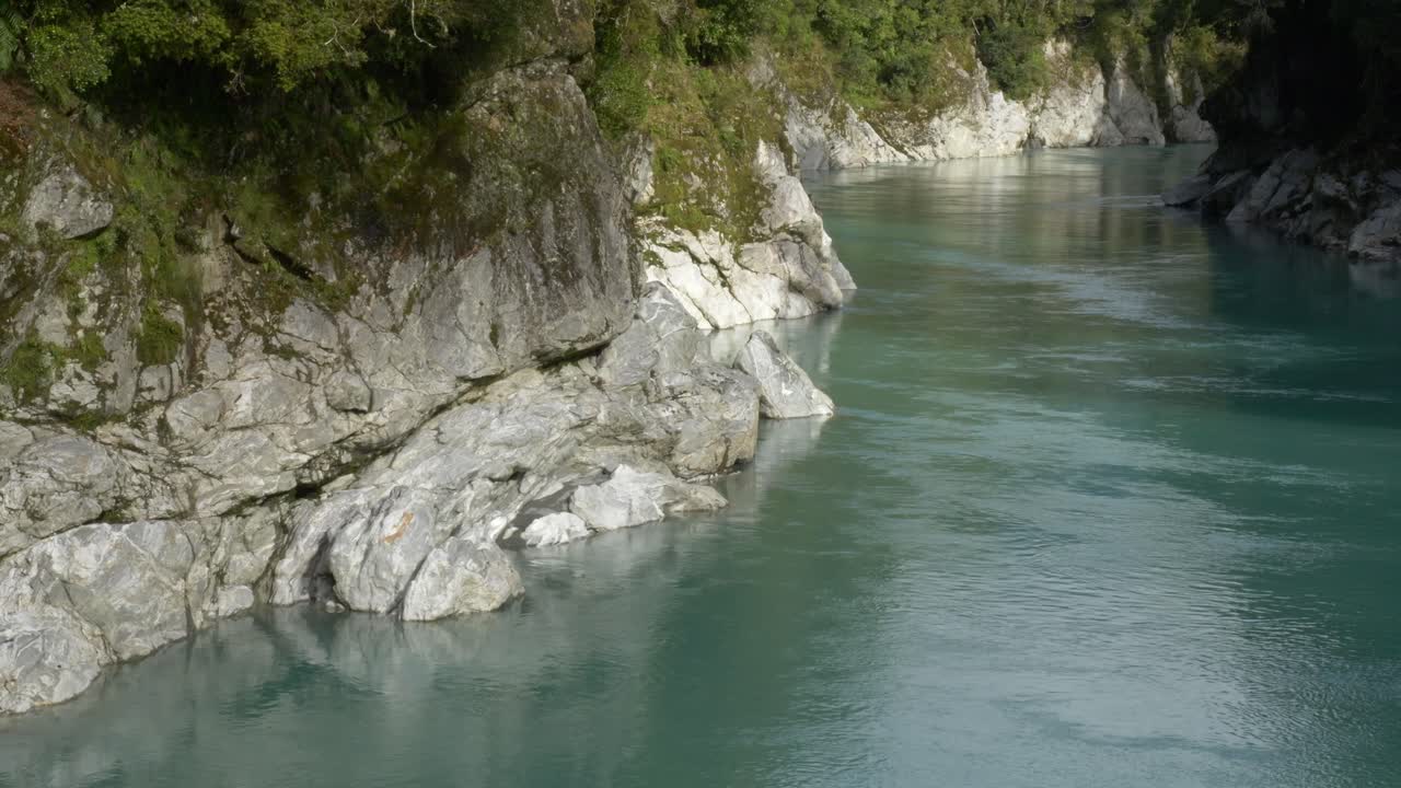 Hokitika River Within Hokitika Gorge Scenic Reserve In West Coast, New Zealand. - wide shot