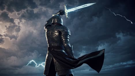 knight with lightning sword