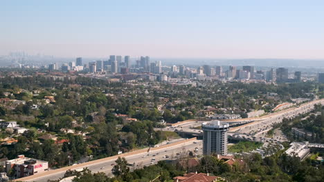 vista overlooking downtown los angeles and interstate 405